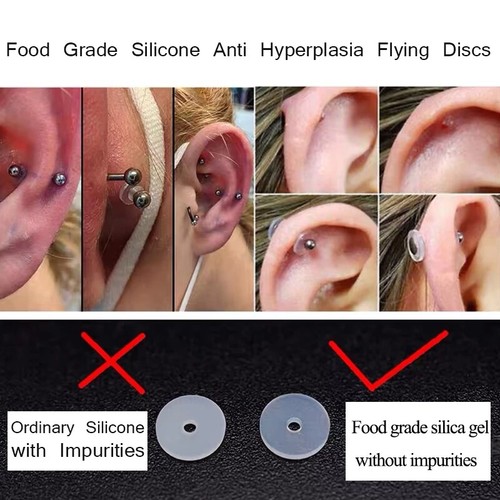 Silicone Piercing Discs Flexible Anti Hyperplasia Saucer for Ear Lip Ring Nose - Picture 6 of 15