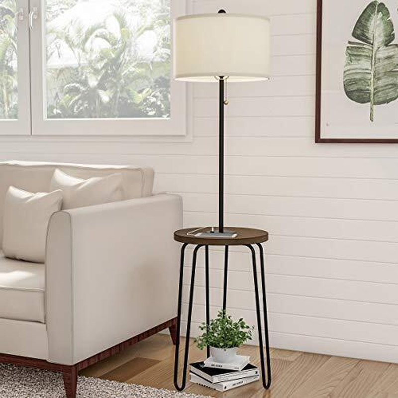 Floor Lamp with Table MidCentury Modern Nightstand or Side Table