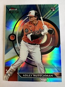 2023 Topps Finest Adley Rutschman Aqua Blue Vapor Refractor Rookie RC #093/250