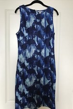 H & M Dress Scuba Stretch Tropical Sheath Navy Medium