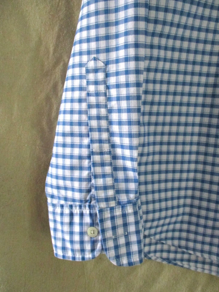 J Press Trunk Club white blue plaid button down oxford shirt Small nwot new - Image 2 of 4