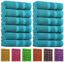 12 Pack Large Bath Towels 100% Cotton Soft Big Hotel Spa Salon Bulk Towels Set