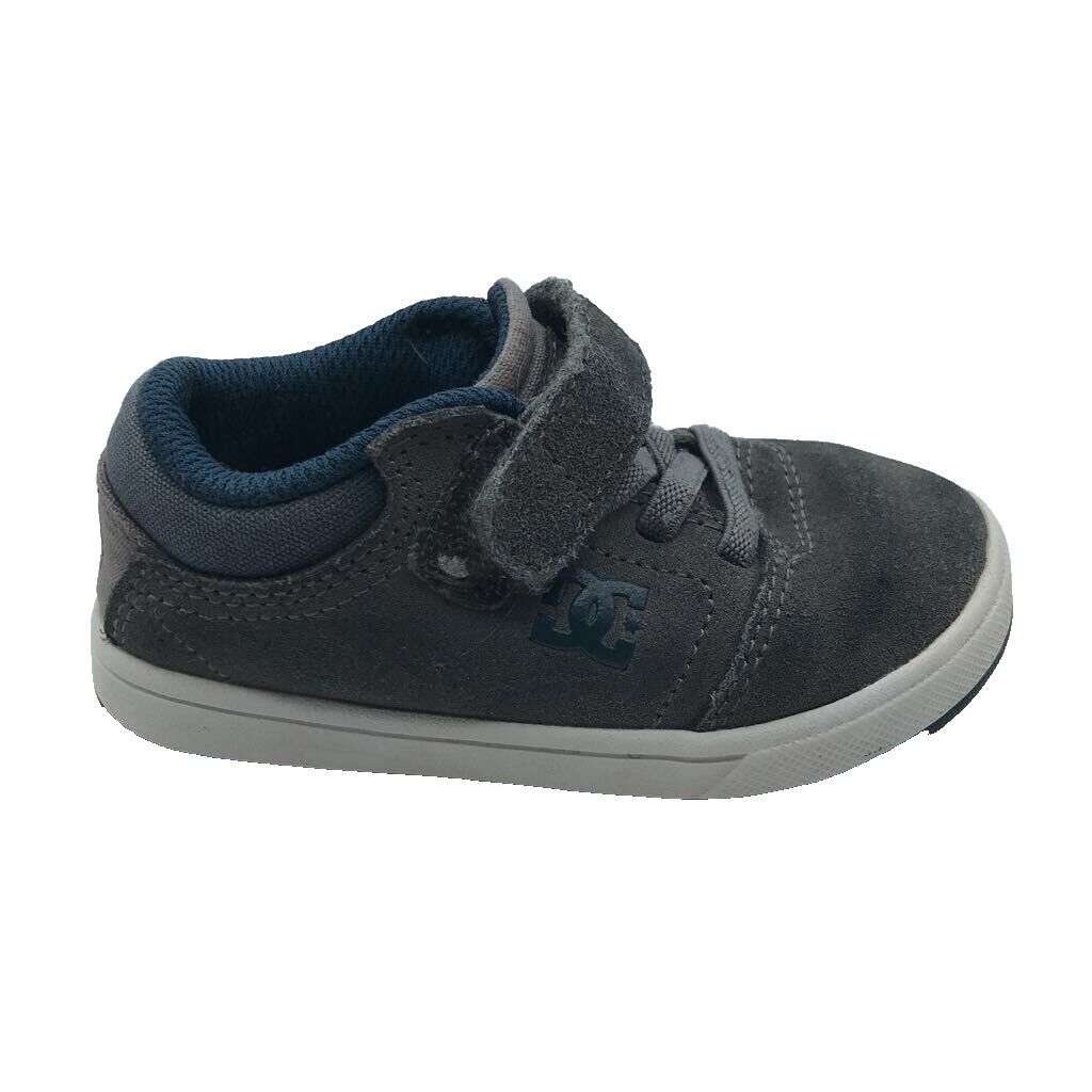 Gray Lace Up Hook And Loop Leather Toddler 6m