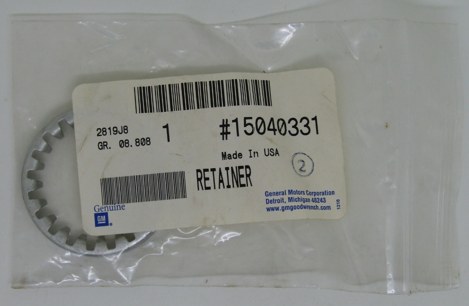 NEW GENUINE GM GENERAL MOTORS OEM RETAINER PART NO. 15040331 | eBay