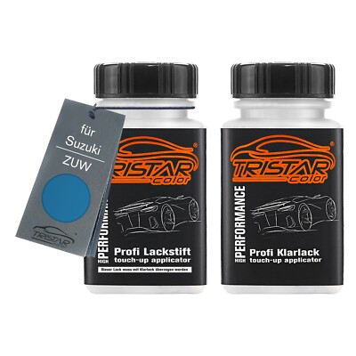 Autolack Lackstift Set für Suzuki ZUW Summer Blue Metallic Basis Klarlack