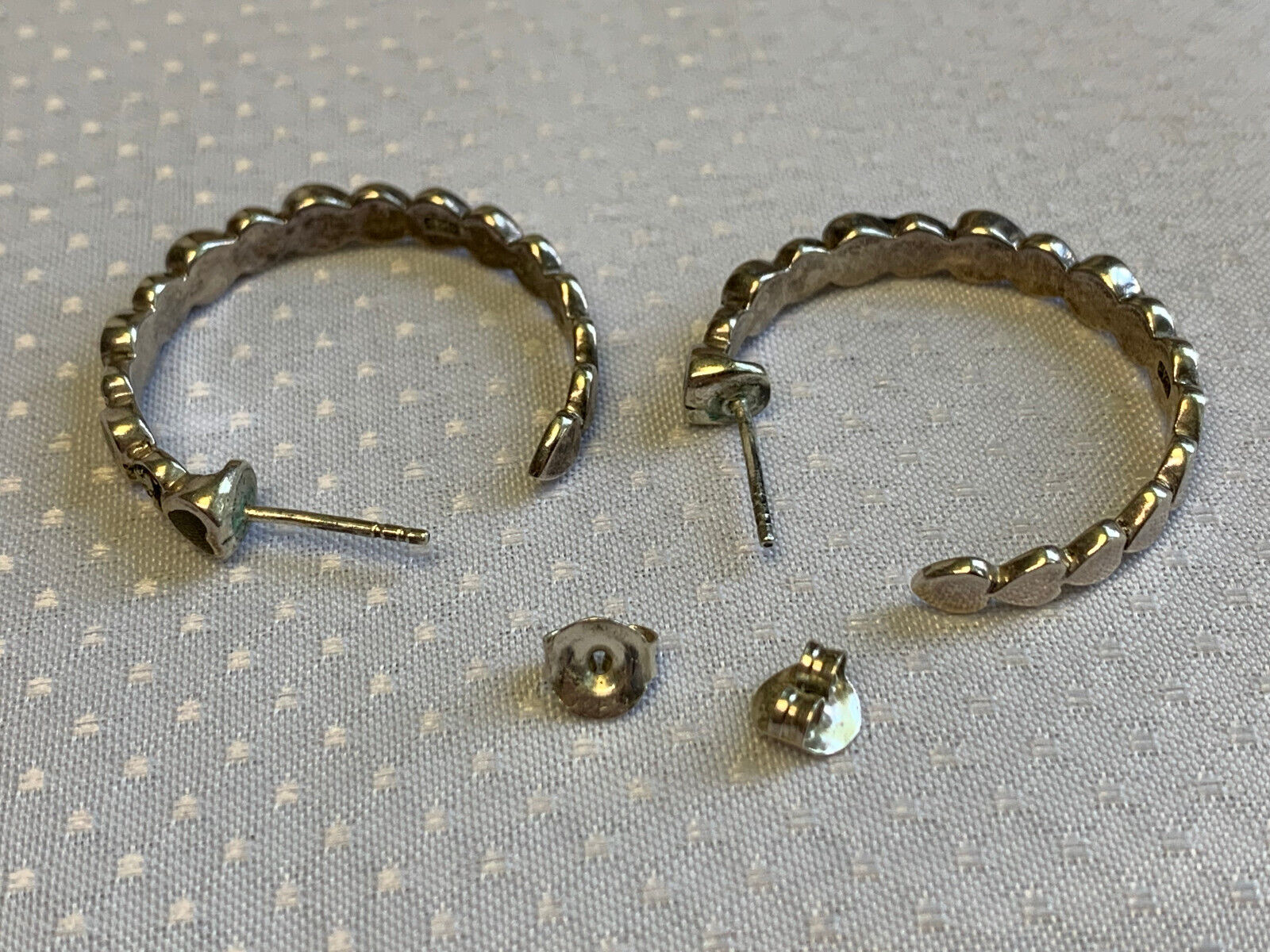 Sterling Silver Earrings 9.73g Jewelry Black Ston… - image 3