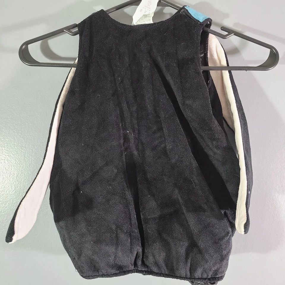 Пингвин костюм Хэллоуин Baby Sz 12-24 Mo черный белый крылья синий шарф - Изображение 2 из 4