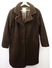 Stoosh Teddy Coat Longline Bracken Brown Color Style#jkjr3216~ Size L
