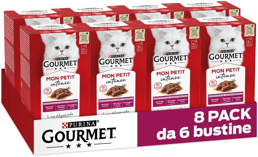 Purina Gourmet Mon Petit 50 g (Confezione da 48), Manzo, Vitello e Agnello