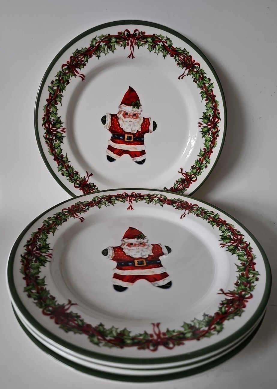 4 Christopher Radko Holiday Celebrations Traditions 8 1/4" SANTA Salad