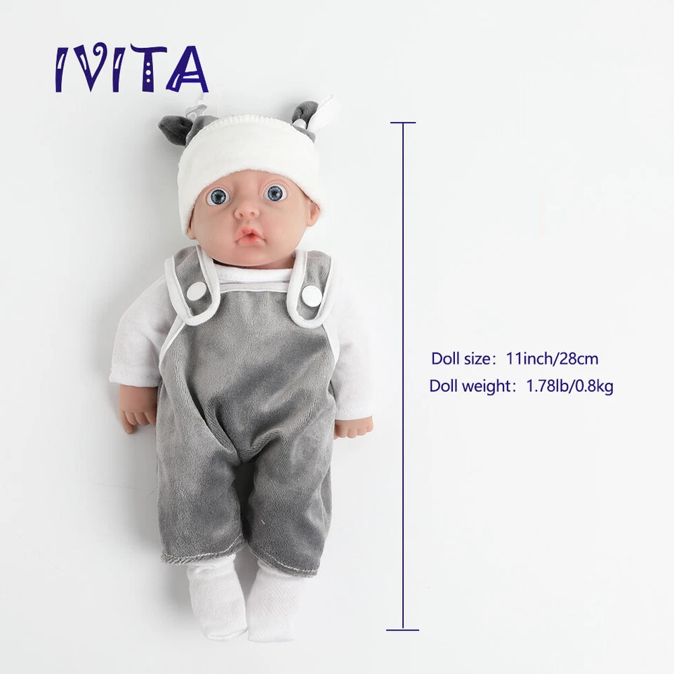 28cm Puppen Silikon Rebornpuppen Baby Junge Silicone Newborn Doll - Bild 3 von 4