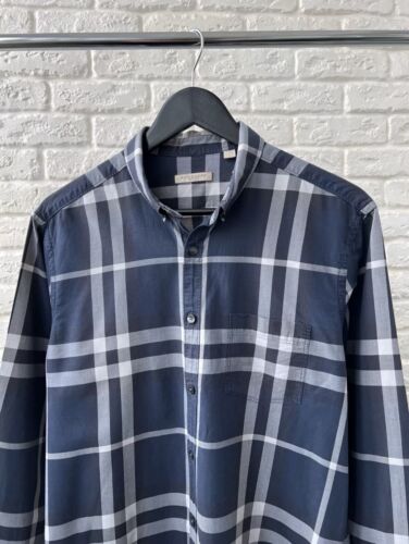 Burberry Brit Blue Checked Button UpShirt Men's Size L