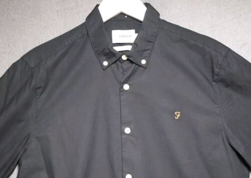 Farah Camicia Uomo Media Manica Lunga Slim Fit Nera - Foto 3 di 12