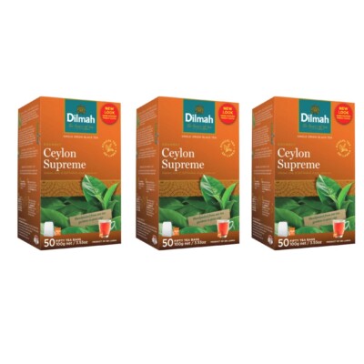 Dilmah Ceylon supreme Ceylon tea - 50 Bags 100g (3.53oz) X 03 packs