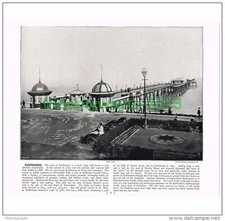 EASTBOURNE, THE PIER, KENT, ENGLAND, Book Illustration, c1895