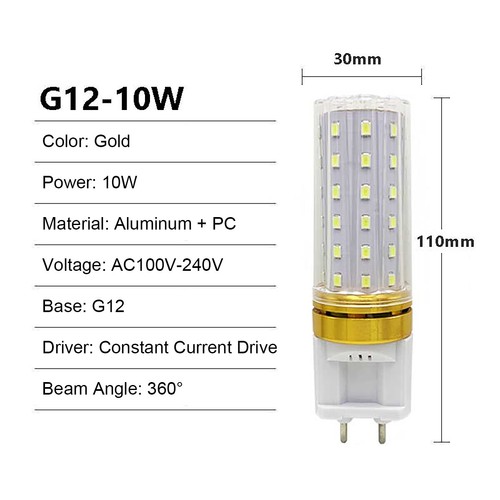 1X 10X G12 LED Corn Light Bulbs 10W To 20W Cool Warm White 220V 230V Clear 360 - Picture 7 of 15