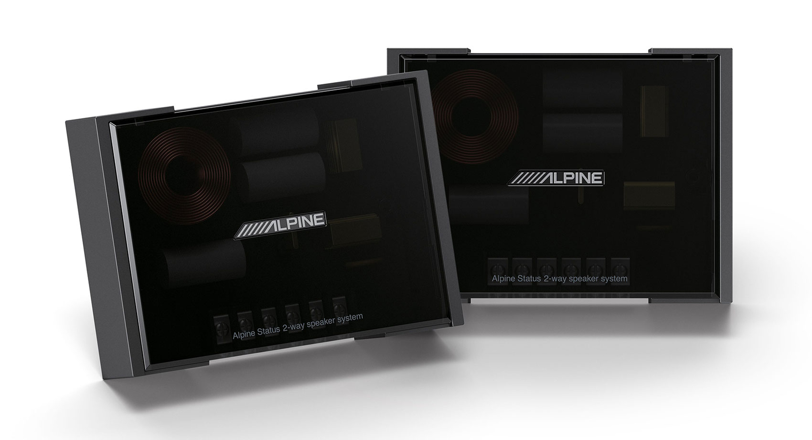 Пара автомобильных компонентных динамиков Alpine Status HDZ-65CS с высоким разрешением 65 Вт мощностью 300 Вт