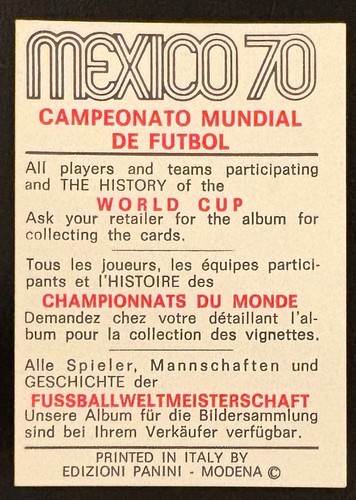 PANINI WORLD CUP 1970 CZERWONY/CZARNY - WYBIERZ SWOJE KARTY - Zdjęcie 132 z 348