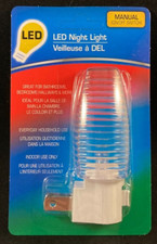 Night Light - Plug In - Manual On/Off Switch - LED - Indoor Use Only - Clear