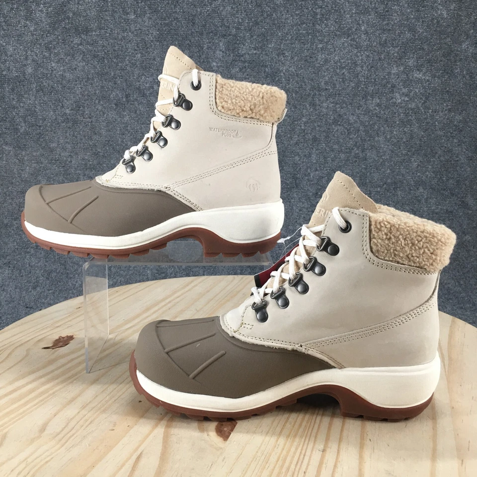NUEVAS Botas Wolverine para Mujer 7.5 W Frost WP Bota de Nieve Aislada Cuero Beige Foto 2 de 4