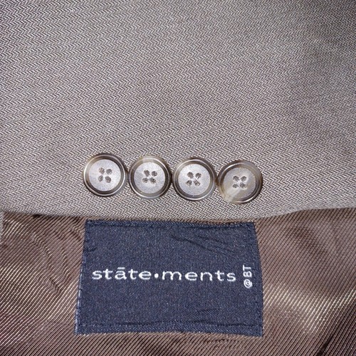 Statements Blazer Mens 40S Brown Greige Suit Jacket Sport Coat Interview Prom - Picture 8 of 12