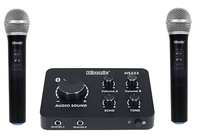 #ad New Hisonic HS223 Digital Smart Home Karaoke Sound Mixer Dual UHF Microphone $59.99