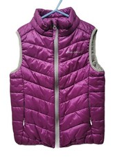 EDDIE BAUER Girls Sz 8 Purple Quilted Puffer Vest LK NU