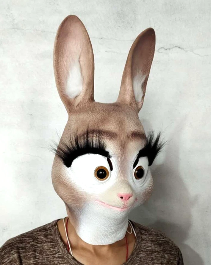Judy Hopps Latex Mask Cosplay Prop Soft Emulsion Masks For Halloween Party - Image 2 of 4