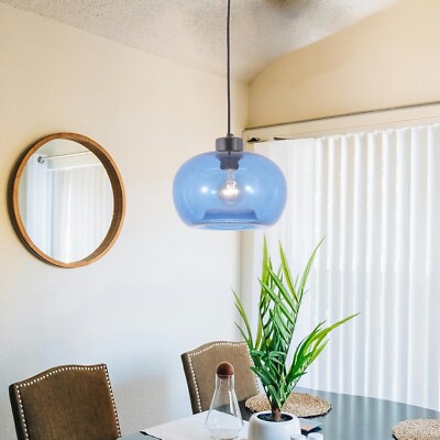 Sphere Pendant Lamp Blue Glass Kitchen Island Chandelier Lighting Modern Fixture
