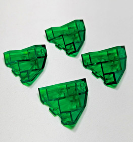 LEGO 1990s Space Police Trans Green Brick Facet Lot of 4 - 2463 6984 6897 6957