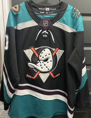 adidas Anaheim Ducks Corey Perry #10 Silver Season NHL Jersey Black Teal Size 50