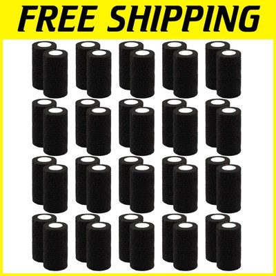 40 Rolls Black Self Adhesive Bandage Wrap - 4 Inch