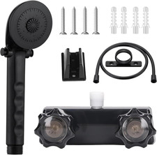 RV Shower Head and Hose Black Non-Metallic Kit With On Off Diverter for RV