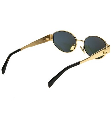 CELINE CL40235U 40235 METAL TRIOMPHE Green Gold Logo Oval Unisex