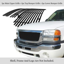 Fits 2003-2006 Gmc Sierra 150025003500 Stainless Black Billet Grille Combo Fits 2003-2006 Gmc Sierra 150025003500 Stainless Black Billet Grille Combo