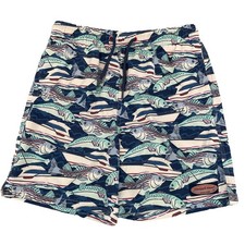 Vineyard Vines Boys' Printed Boats Fish Chappy Swim Trunks Medium 12-14 Preppy