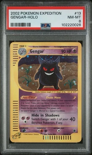 PSA 8 Gengar Holo 2002 Pokémon Expedition #13 NM-MT