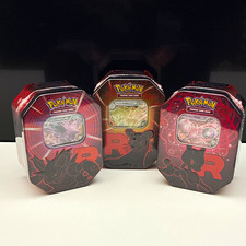 Pok&eacute;mon 3x Team Rocket Tin  Nidoking Snobilikat Mewtu (Ewige Rivalen) SEALED