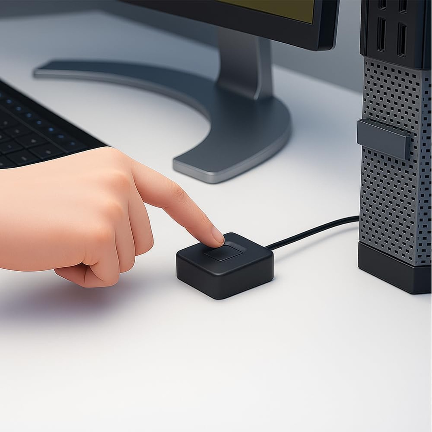 как выглядит TEC ESS Enhanced Sign in Security USB Fingerprint Biometric Passkey Scanner ... фото