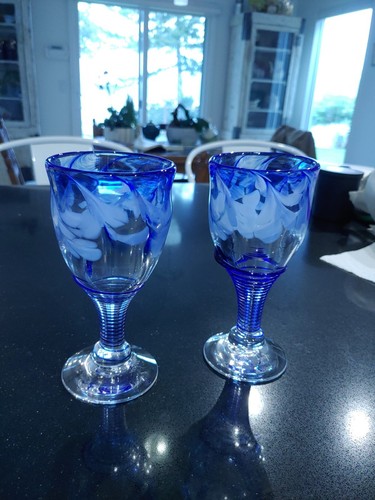 Buzz Williams, Cobalt Art Glass Goblets, Handblown, 2006, Oregon - Bild 6 von 9