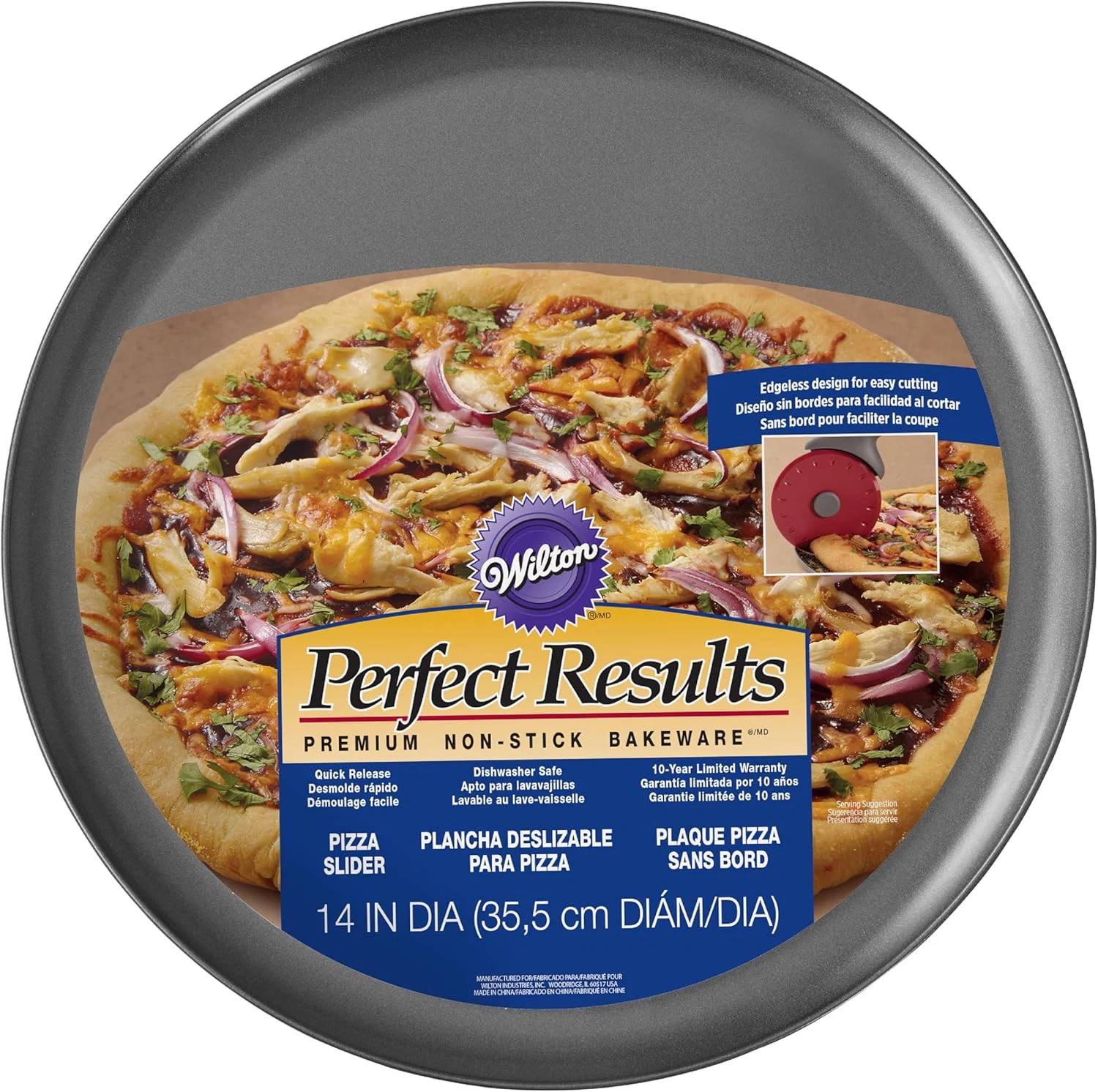 Perfect Results Premium Non-Stick Pizza Pan, 14 Inch