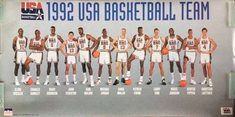 Rare Starline 1992 USA Basketball Olympic Dream Team Poster LIMITED JORDAN MAGIC