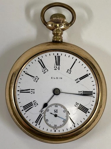 Antique ELGIN 7 Jewels Gold Filled Pocket Watch Pre-Owned Doesn't Run- 35#149