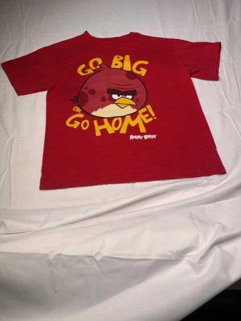 Camisa Angry Birds Go Big Or Go Home roja manga corta niños talla XL--por Fifth Sun  Foto 4 de 4