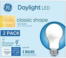 LED Light Bulbs A19 Daylight 100 Watt Equivalent