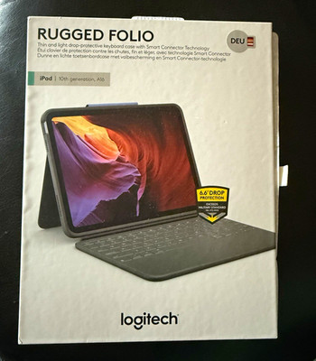 Logitech Rugged Folio Keyboard Folio grau für iPad 10. Gen DE, Smart Connector