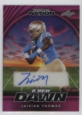 2025 Leaf Football Nation A New Dawn Pink Prismatic 5/6 Jaivian Thomas Auto 0u66