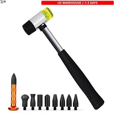 10pcs Car Paintless Dent Repair Kit With 9 Rubber Heads - Safe Easy To Use