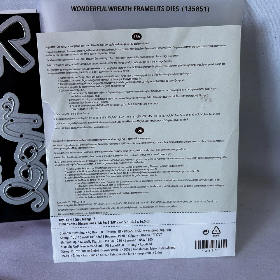 Troqueles Framelits de guirnalda maravillosa retirada Stampin' Up, 135851, troqueladoras de metal Foto 4 de 4