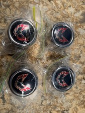 1976-80 Firebird Trans Am Round Wheel Metal Center Cap Red Set Of 4